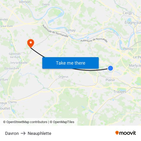 Davron to Neauphlette map