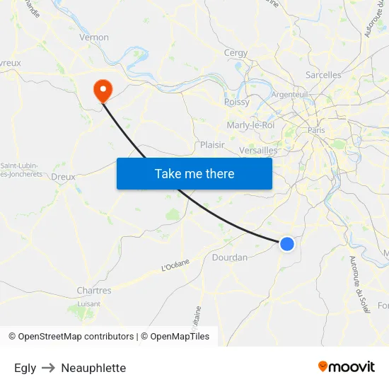 Egly to Neauphlette map