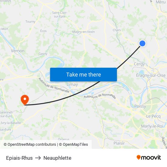 Epiais-Rhus to Neauphlette map