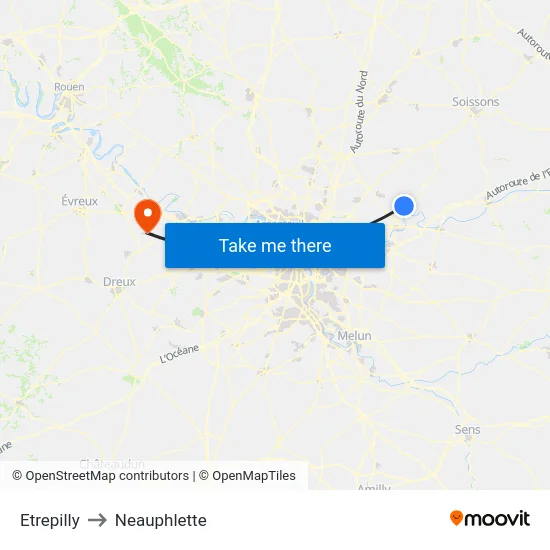 Etrepilly to Neauphlette map