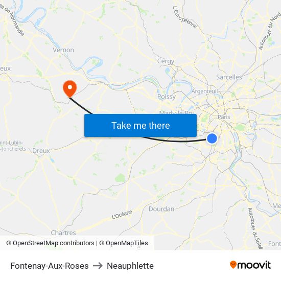 Fontenay-Aux-Roses to Neauphlette map