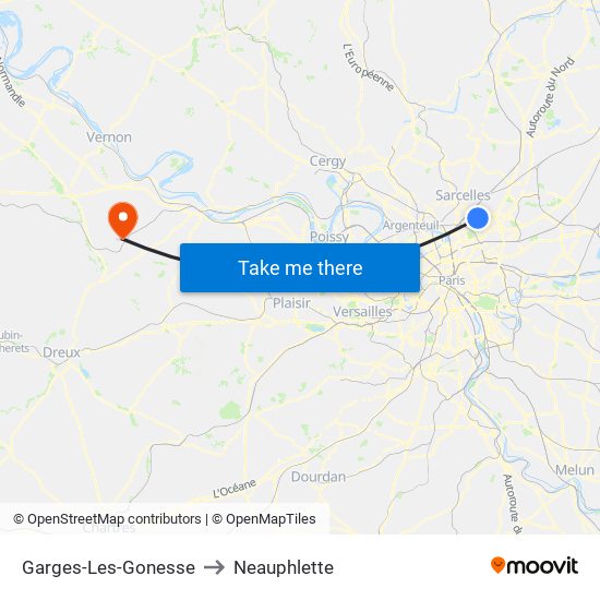 Garges-Les-Gonesse to Neauphlette map