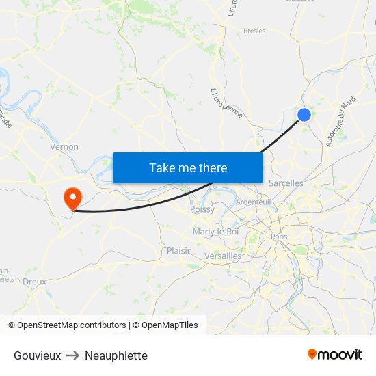 Gouvieux to Neauphlette map