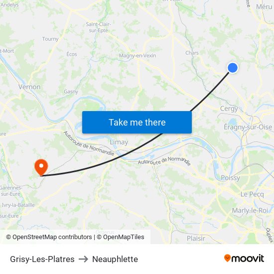 Grisy-Les-Platres to Neauphlette map