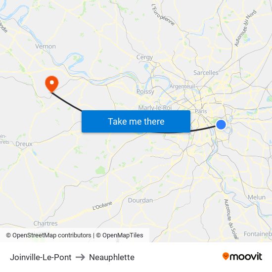 Joinville-Le-Pont to Neauphlette map