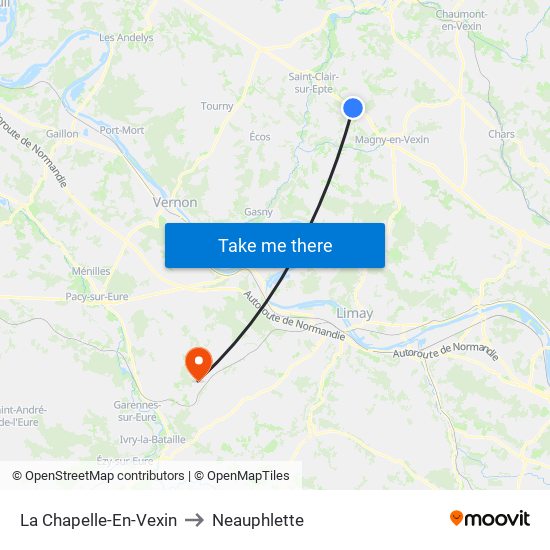 La Chapelle-En-Vexin to Neauphlette map