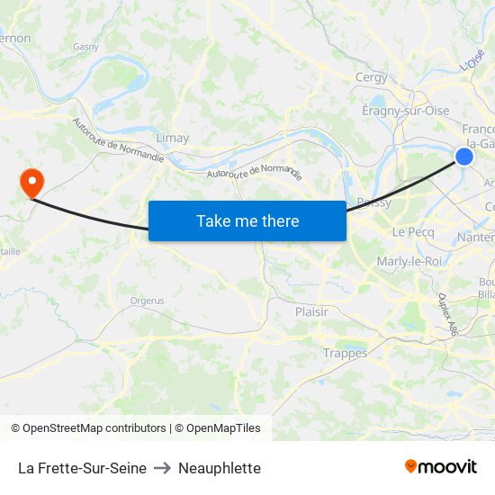 La Frette-Sur-Seine to Neauphlette map