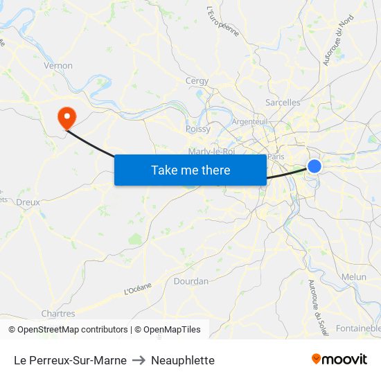 Le Perreux-Sur-Marne to Neauphlette map