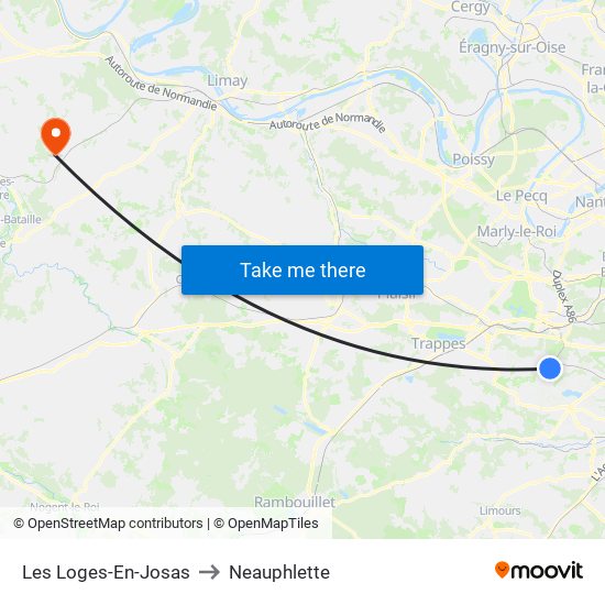 Les Loges-En-Josas to Neauphlette map