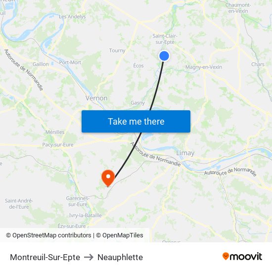 Montreuil-Sur-Epte to Neauphlette map