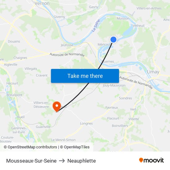 Mousseaux-Sur-Seine to Neauphlette map