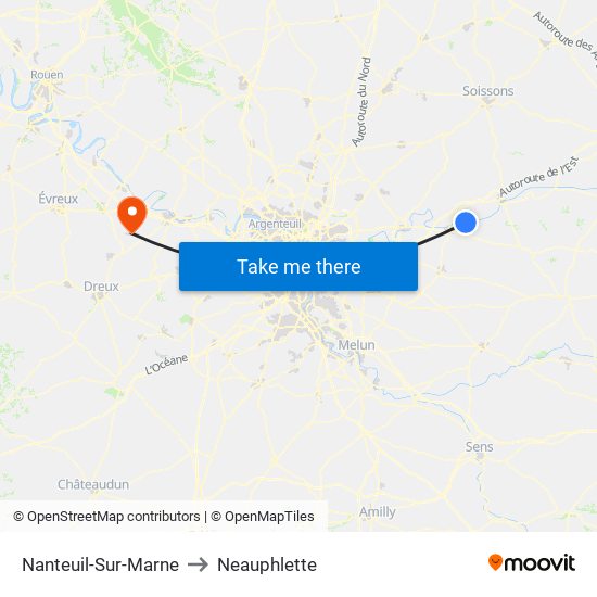 Nanteuil-Sur-Marne to Neauphlette map