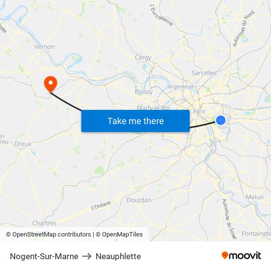 Nogent-Sur-Marne to Neauphlette map