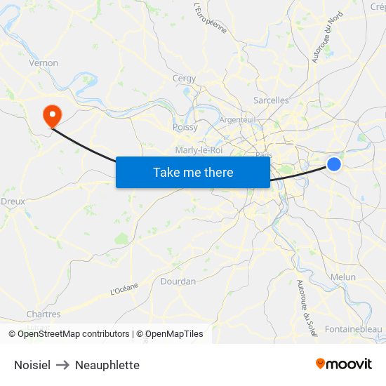 Noisiel to Neauphlette map