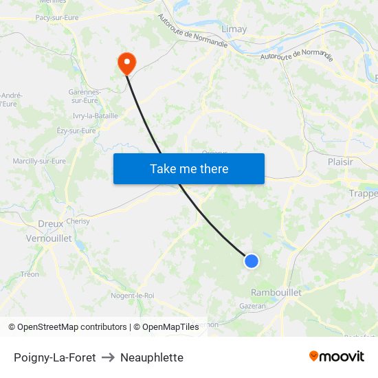 Poigny-La-Foret to Neauphlette map