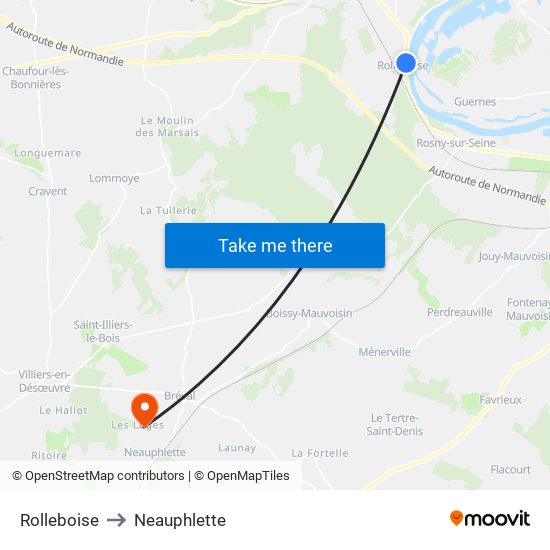 Rolleboise to Neauphlette map