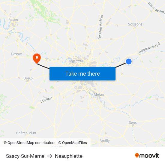 Saacy-Sur-Marne to Neauphlette map