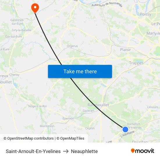 Saint-Arnoult-En-Yvelines to Neauphlette map