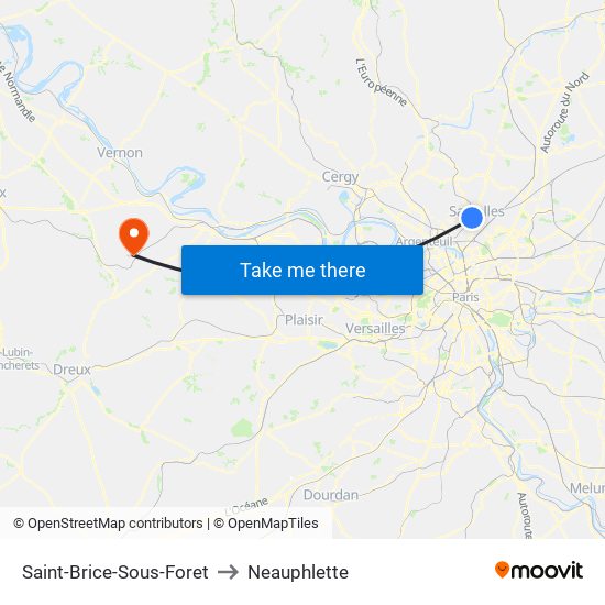 Saint-Brice-Sous-Foret to Neauphlette map