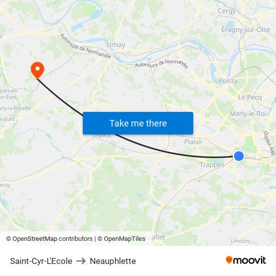 Saint-Cyr-L'Ecole to Neauphlette map