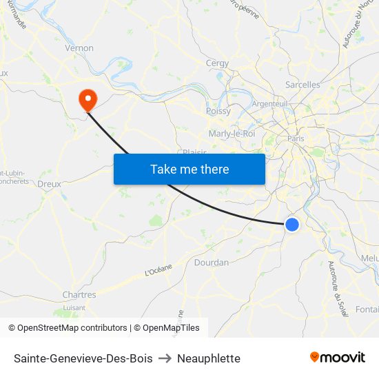 Sainte-Genevieve-Des-Bois to Neauphlette map