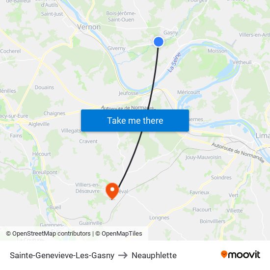Sainte-Genevieve-Les-Gasny to Neauphlette map