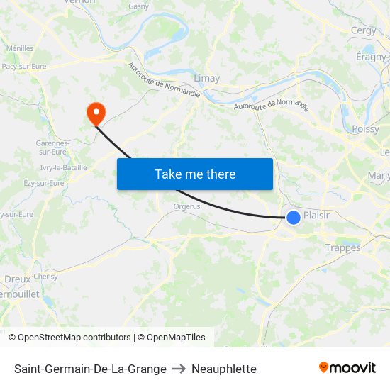 Saint-Germain-De-La-Grange to Neauphlette map