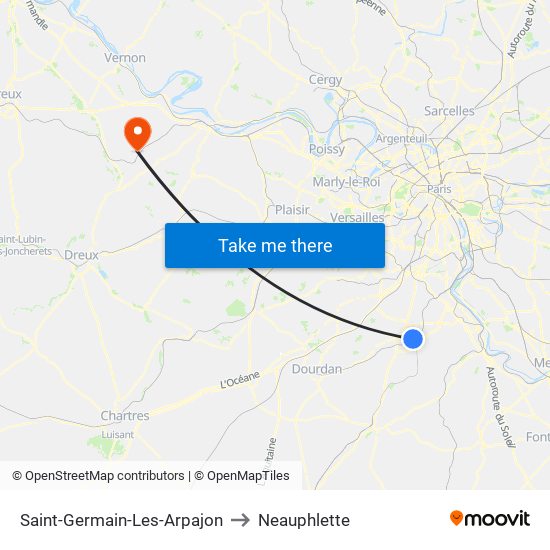 Saint-Germain-Les-Arpajon to Neauphlette map