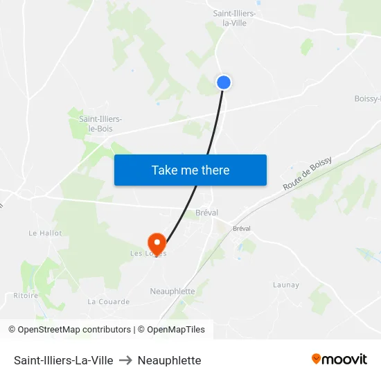 Saint-Illiers-La-Ville to Neauphlette map