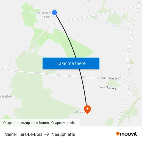 Saint-Illiers-Le-Bois to Neauphlette map