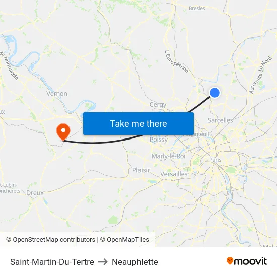 Saint-Martin-Du-Tertre to Neauphlette map
