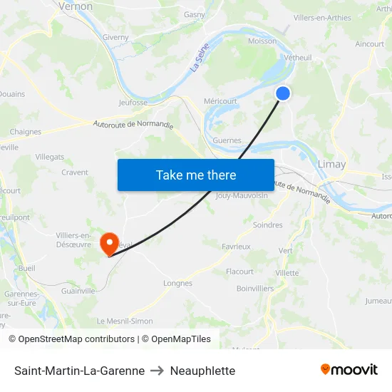 Saint-Martin-La-Garenne to Neauphlette map