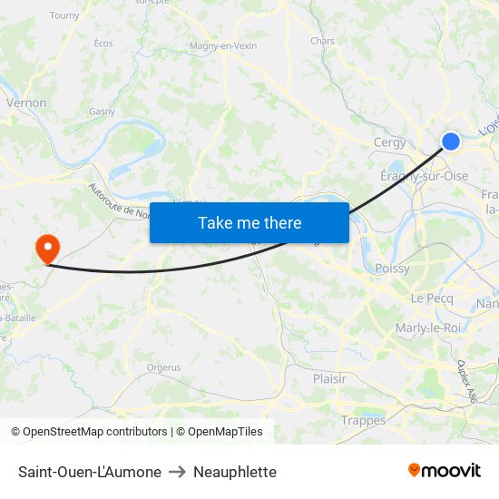 Saint-Ouen-L'Aumone to Neauphlette map