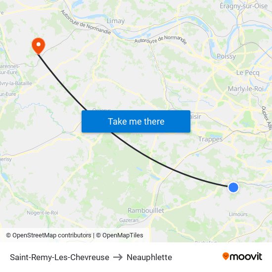 Saint-Remy-Les-Chevreuse to Neauphlette map