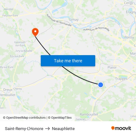 Saint-Remy-L'Honore to Neauphlette map