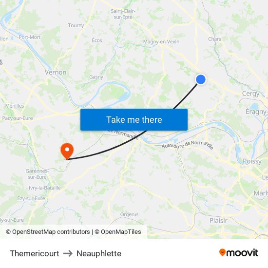 Themericourt to Neauphlette map