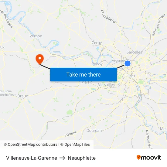 Villeneuve-La-Garenne to Neauphlette map