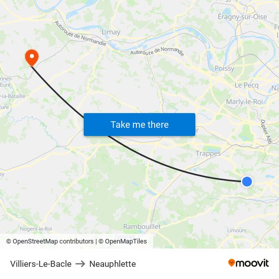 Villiers-Le-Bacle to Neauphlette map