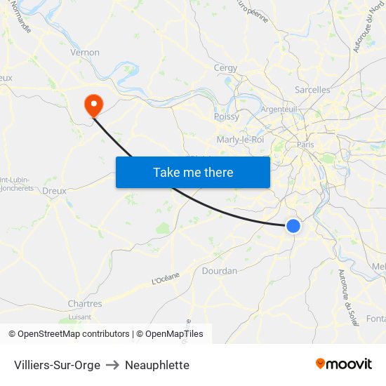 Villiers-Sur-Orge to Neauphlette map