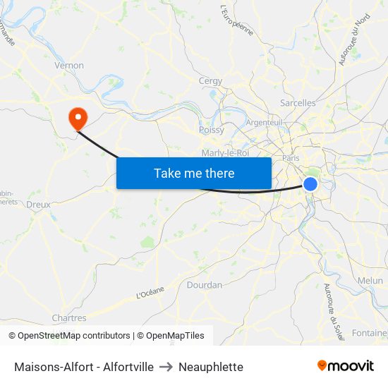 Maisons-Alfort - Alfortville to Neauphlette map