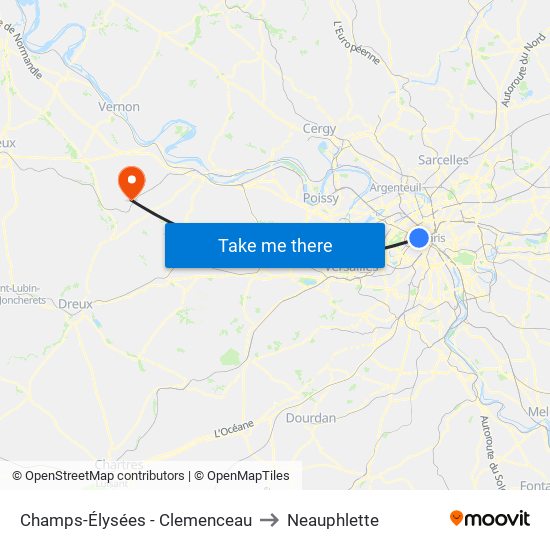 Champs-Élysées - Clemenceau to Neauphlette map