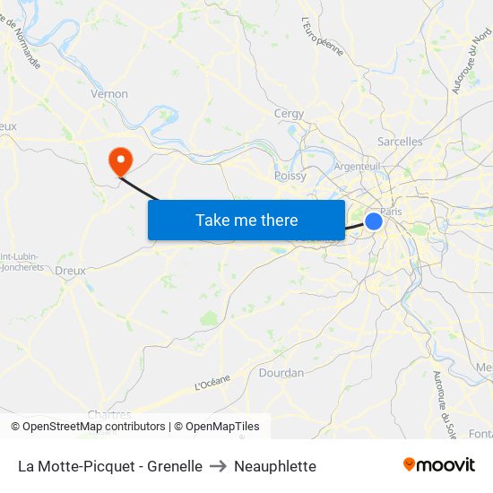 La Motte-Picquet - Grenelle to Neauphlette map