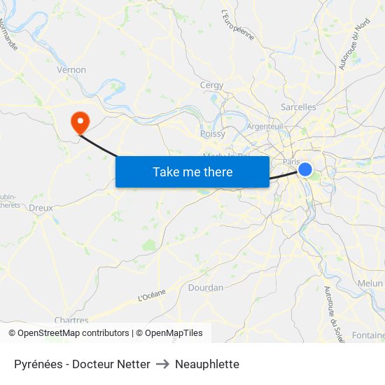 Pyrénées - Docteur Netter to Neauphlette map