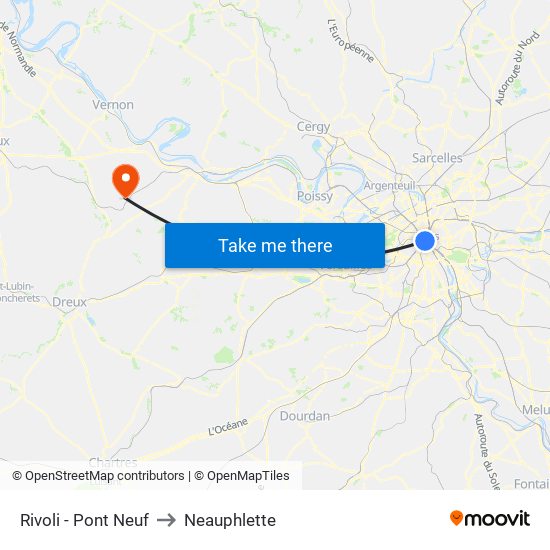Rivoli - Pont Neuf to Neauphlette map