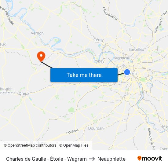 Charles de Gaulle - Étoile - Wagram to Neauphlette map