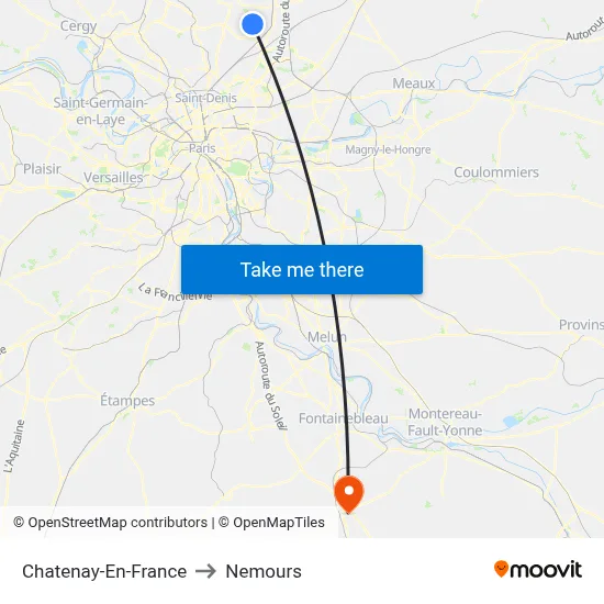 Chatenay-En-France to Nemours map