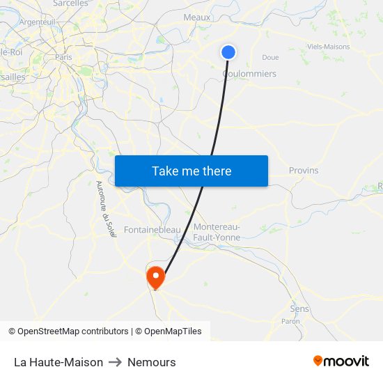 La Haute-Maison to Nemours map