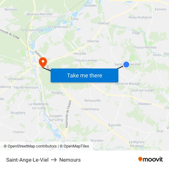 Saint-Ange-Le-Viel to Nemours map