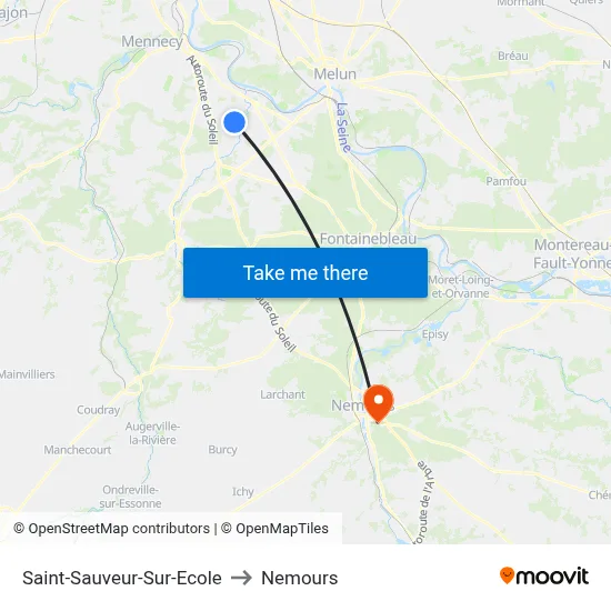 Saint-Sauveur-Sur-Ecole to Nemours map