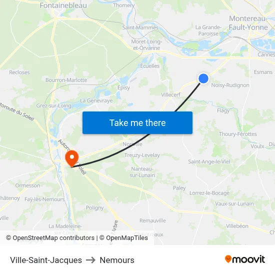 Ville-Saint-Jacques to Nemours map